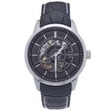 Authentic Heritor Davies Men's Automatic Semi-Skeleton Leather Watch, Style HERHS2502
