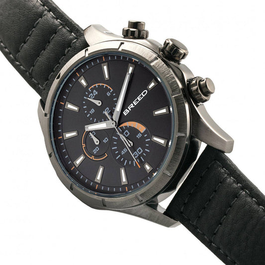 Breed Lacroix Men's Quartz Chronograph Leather Watch