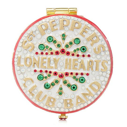 Jay Strongwater Sgt. Pepper'S Compact Mirror, Heart Crystal Gold-Finished