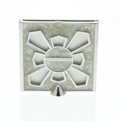 Jay Strongwater Leland Pavé Corner 2" Crystal Enamel Picture Frame, Crystal Pearl