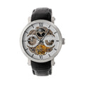 Authentic Heritor Aries Men's Automatic Skeleton Leather Watch, Silver