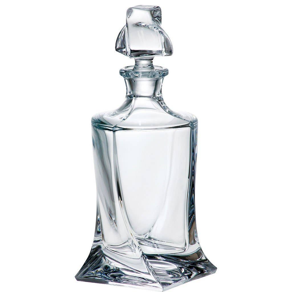 Barski Quadro Crystal Large Crystal Decanter, 28.75 oz.