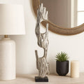 Decorative Object - Silver Metal Wood Post Statue, 26 in.