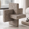 Decorative Object - Gray Stone Interlocking Block, 9 in.