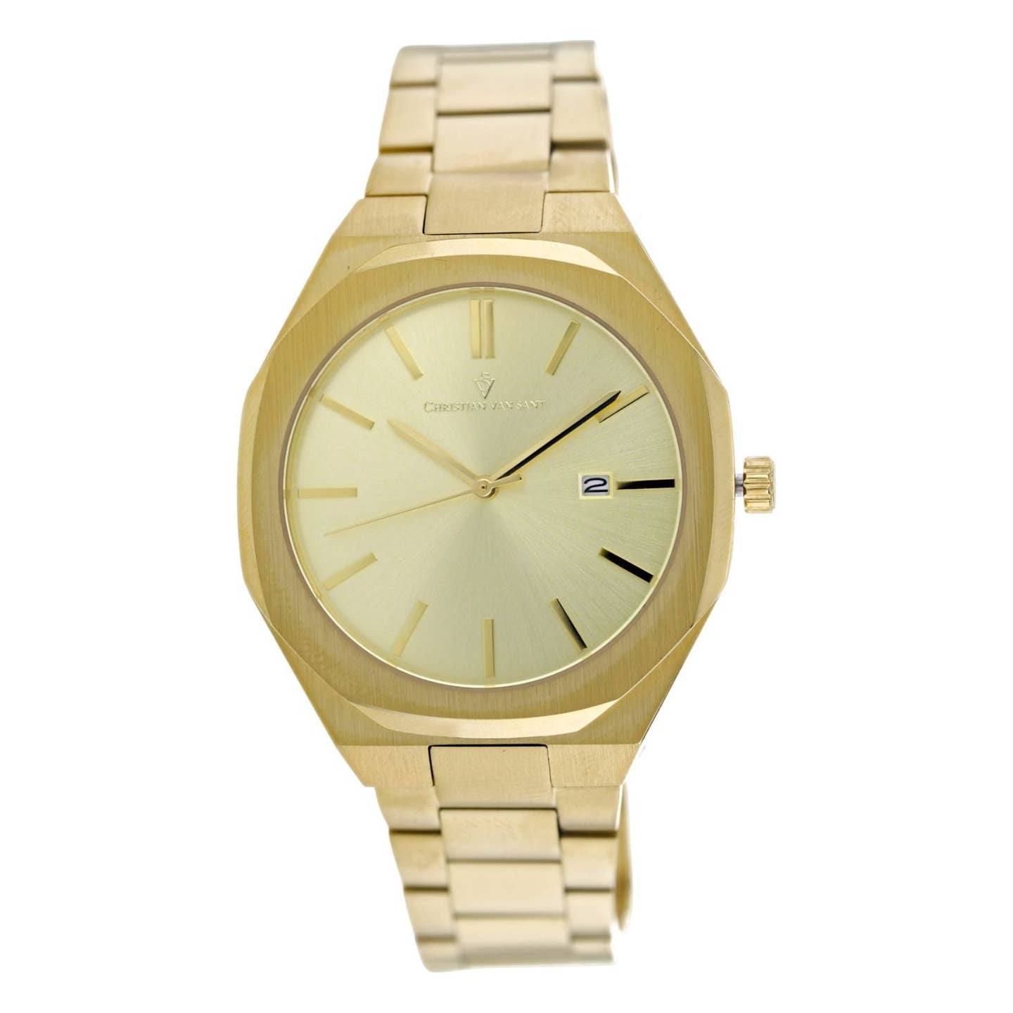 Christian Van Sant Octavius Men's Quartz Watch, Gold Dial