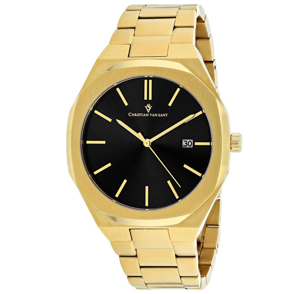 Christian Van Sant Octavius Men's Watch, Slim Black Dial