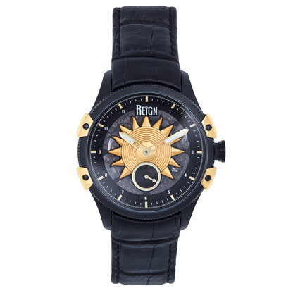 Reign Solstice Men's Automatic Skeleton Leather Watch