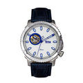 Reign Bauer Men's Automatic Semi-Skeleton Leather Watch