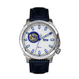 Reign Bauer Men's Automatic Semi-Skeleton Leather Watch