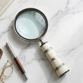 Decorative Object - White Resin Magnifying Glass, 9 in.