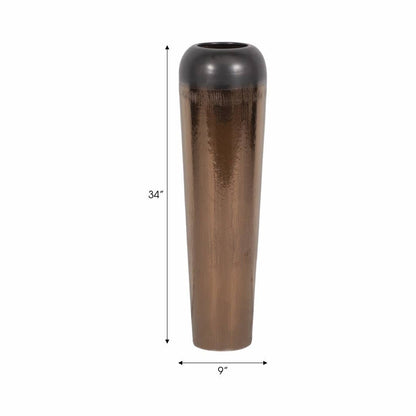 Decorative Vase - Bronze Ceramic Large Floor Vase, 34 in.