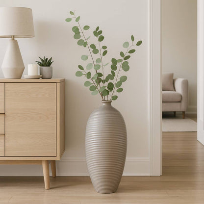 Decorative Vase - Beige Ceramic Oversized Portugal, 28 in.
