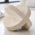 Decorative Object - Ivory Stone Cross-Shaped Textured, 5 in.