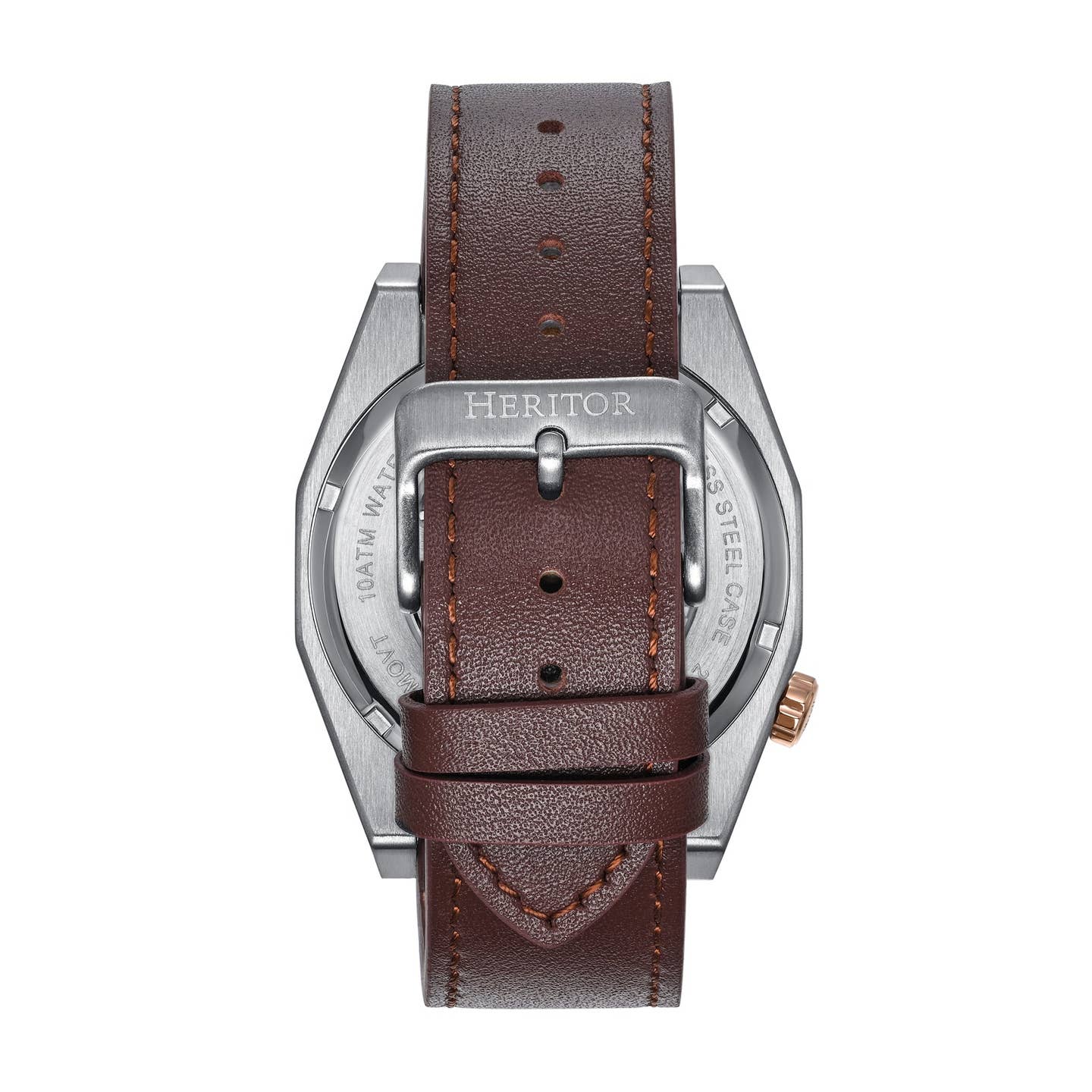 Heritor Amadeus Men's Automatic Semi-Skeleton Leather Watch, Style HERHS3404