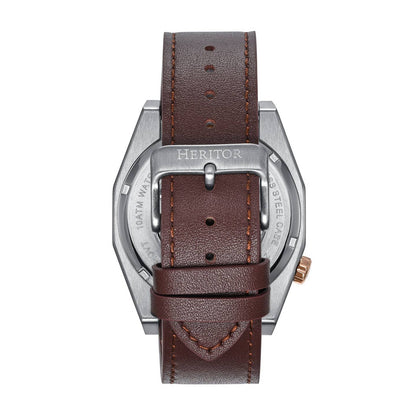 Heritor Amadeus Men's Automatic Semi-Skeleton Leather Watch, Style HERHS3404
