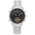Authentic Heritor Wilhelm Men's Automatic Semi-Skeleton Bracelet Watch, Silver/Black