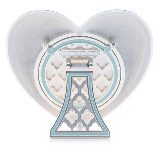 Jay Strongwater Chantal Heart Swarovski Crystal Enamel Picture Frame, Pale Blue