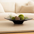 Decorative Bowl - Blue Glass Sculptural Wavy, 24 in.