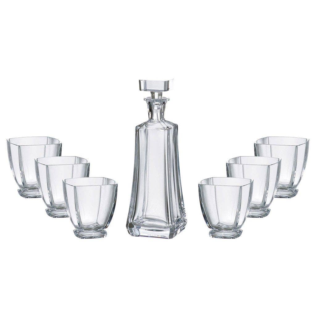 Barski Arezzo Glass Whiskey Decanter Set, 25 oz.