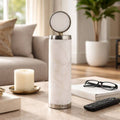 Decorative Object - White Stone Cylinder Sculpture, 12 in.