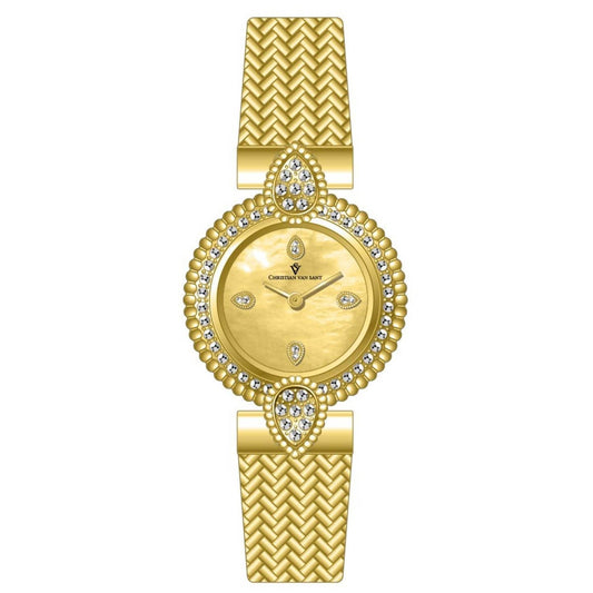 Christian Van Sant Valor Women's Quartz Watch, Gold Dial