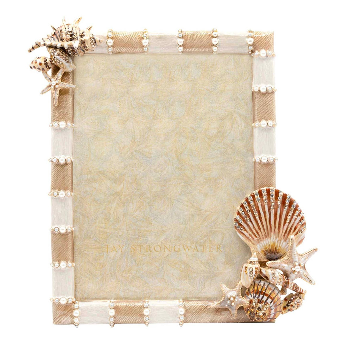 Jay Strongwater Dune Seashell 5" x 7" Crystal Enamel Picture Frame