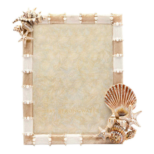 Jay Strongwater Dune Seashell 5" x 7" Crystal Enamel Picture Frame
