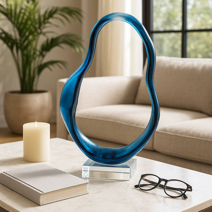 Decorative Object - Blue Crystal Twist Statuary, 12 in.