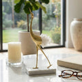 Decorative Object - Gold Metal Standing Bird, 14 in.