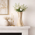 Decorative Vase - Tan Porcelain 3D Printed Textured, 15 in.