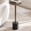 Side Table - Gold and Black Petrified Wood Round Top, 24 in.