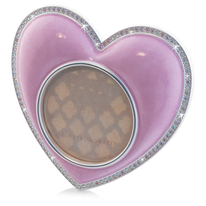 Jay Strongwater Chantal Heart Swarovski Crystal Enamel Picture Frame, Pink