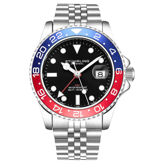 Stuhrling Original Meridian GMT Men's Quartz GMT Watch, 42mm, Style MZTGK