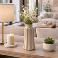 Decorative Vase - Gray Ceramic Modern Sculptural, 14 in.