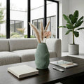 Decorative Vase - Green Ceramic Sculptural Silhouette, 8 in.