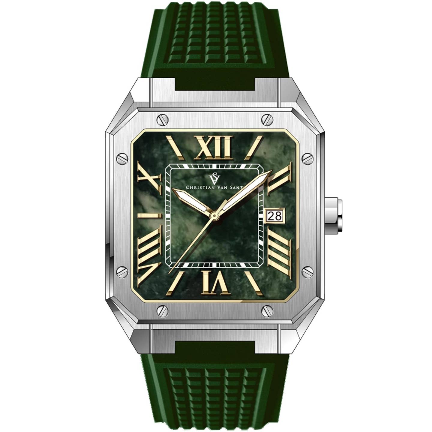 Christian Van Sant Mosaic Men's Quartz Watch, Green Dial
