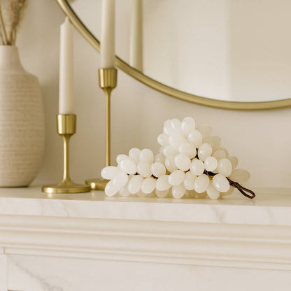 Decorative Object - White Stone Grapes Tabletop, 7 in.