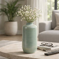 Decorative Vase - Green Ceramic Minimalist Tall, 12 in.