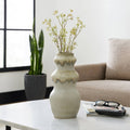 Decorative Vase - Gray Ceramic Minimalist Design, 19 in.