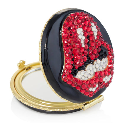 Jay Strongwater The Rolling Stones Compact Mirror, Crystal Gold-Finished