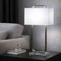 Table Lamp - Bronze Metal Loop with Glass Base, 25 in.