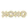 Jay Strongwater Avery Xoxo Swarovski Crystal Enamel Gold-Finished Tabletop Object, Opal