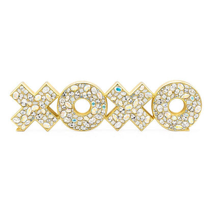 Jay Strongwater Avery Xoxo Swarovski Crystal Enamel Gold-Finished Tabletop Object, Opal