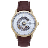 Authentic Heritor Davies Men's Automatic Semi-Skeleton Leather Watch, Style HERHS2504