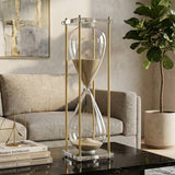 Decorative Object - Silver Metal & Glass Hourglass, 26 in.