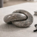 Decorative Object - Gray Marble Interlocking Knot, 4 in.