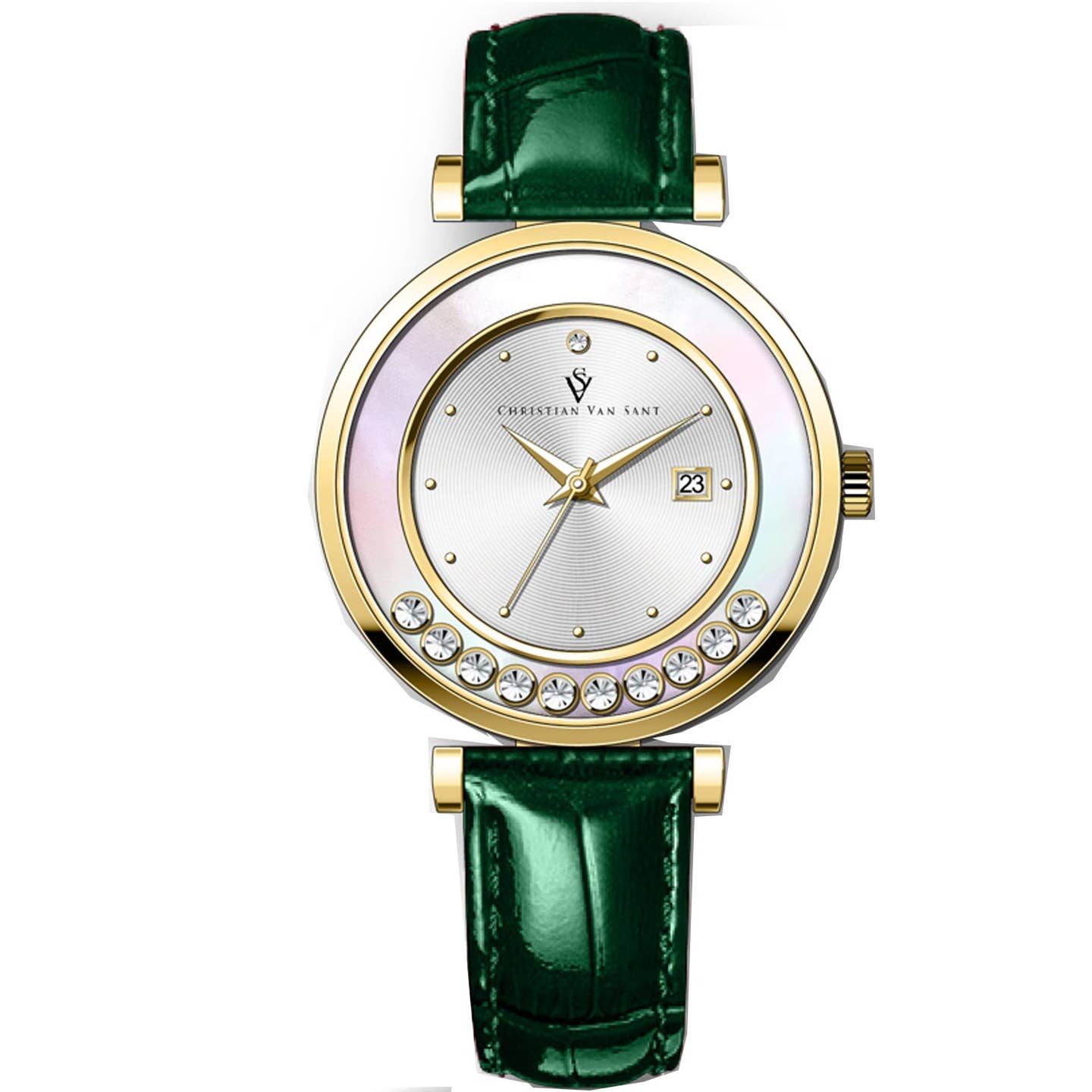 Christian Van Sant Bria Women's Quartz Watch, Silver Dial