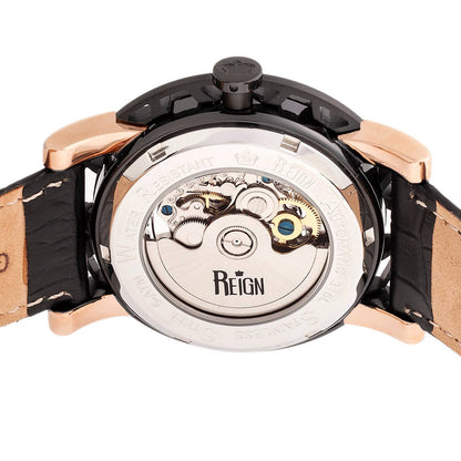 Reign Stavros Men's Automatic Skeleton Leather Watch