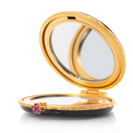 Jay Strongwater Jayla Butterfly Compact Mirror, Rainbow Swarovski Crystal Enamel Gold-Finished