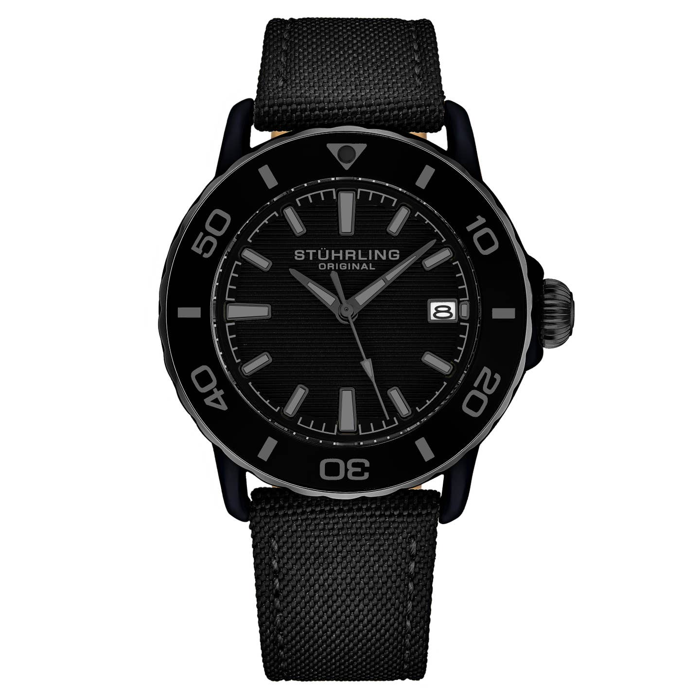Stuhrling Original Explorer 4041 Men's Quartz Diver Watch, 40mm, Black Case